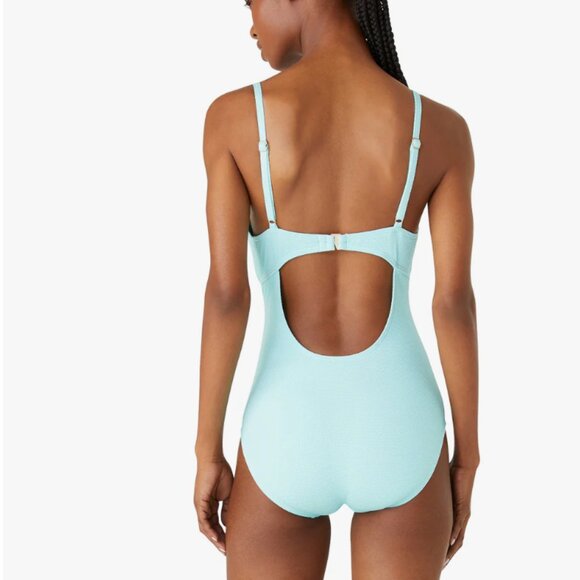Kate Spade Low Tide Pique Scallops Underwire One Piece Swimsuit L $150 - Picture 2 of 2